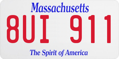 MA license plate 8UI911