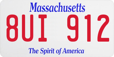 MA license plate 8UI912