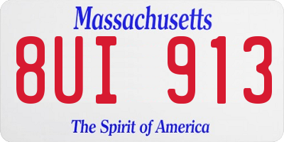 MA license plate 8UI913