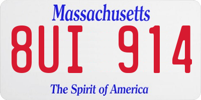 MA license plate 8UI914