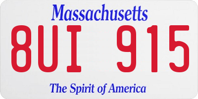 MA license plate 8UI915