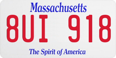MA license plate 8UI918