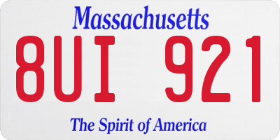 MA license plate 8UI921