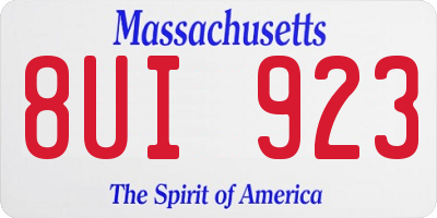MA license plate 8UI923