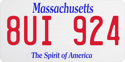 MA license plate 8UI924