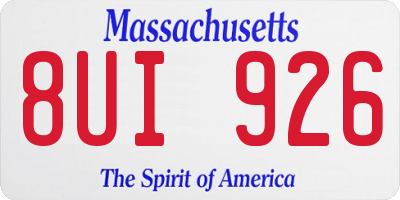 MA license plate 8UI926