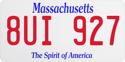 MA license plate 8UI927