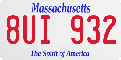 MA license plate 8UI932