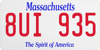 MA license plate 8UI935
