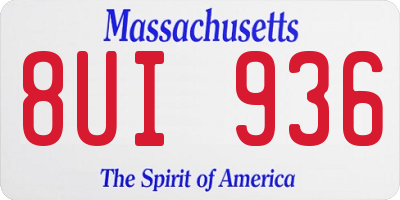 MA license plate 8UI936