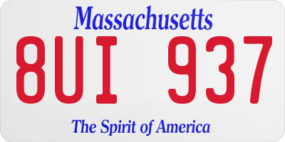 MA license plate 8UI937