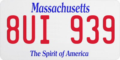MA license plate 8UI939