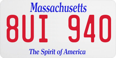 MA license plate 8UI940