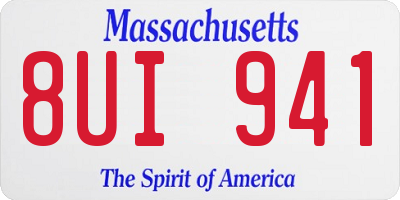 MA license plate 8UI941