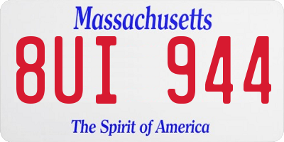 MA license plate 8UI944