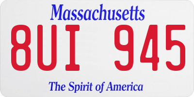 MA license plate 8UI945