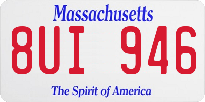 MA license plate 8UI946