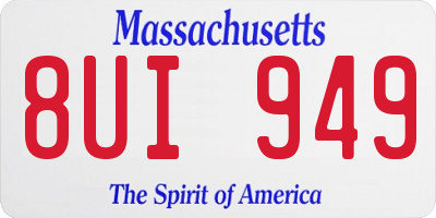 MA license plate 8UI949
