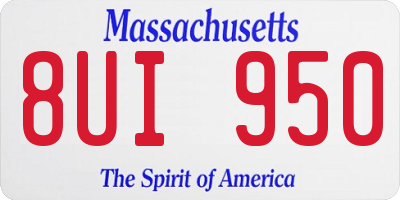 MA license plate 8UI950
