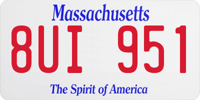 MA license plate 8UI951