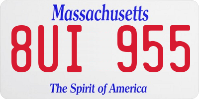 MA license plate 8UI955