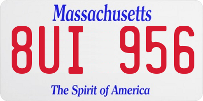 MA license plate 8UI956