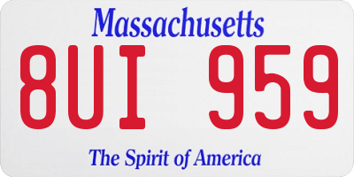 MA license plate 8UI959