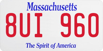MA license plate 8UI960