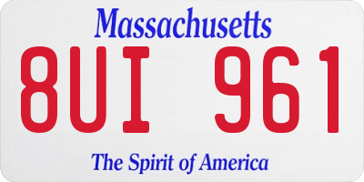 MA license plate 8UI961