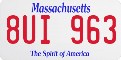 MA license plate 8UI963