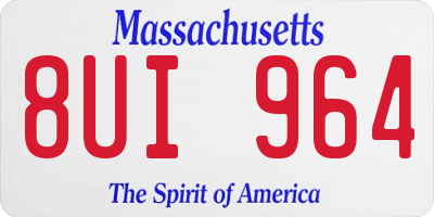MA license plate 8UI964