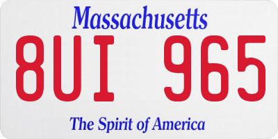 MA license plate 8UI965