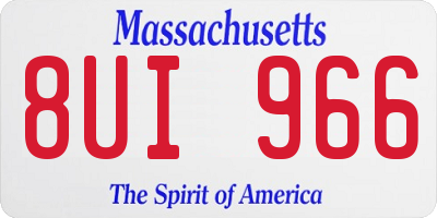 MA license plate 8UI966