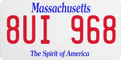 MA license plate 8UI968