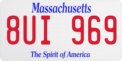 MA license plate 8UI969
