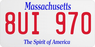 MA license plate 8UI970