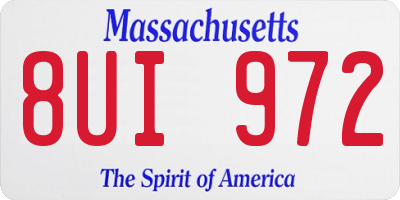 MA license plate 8UI972