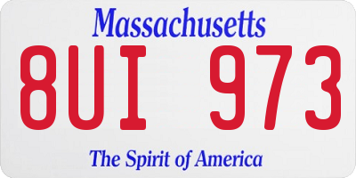 MA license plate 8UI973