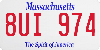 MA license plate 8UI974