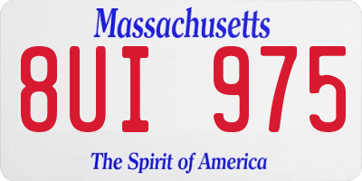 MA license plate 8UI975