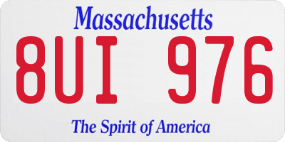 MA license plate 8UI976