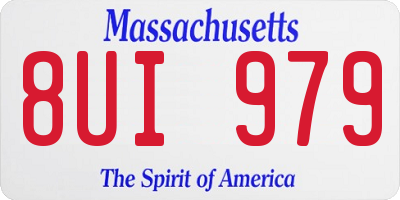 MA license plate 8UI979
