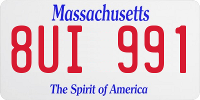 MA license plate 8UI991