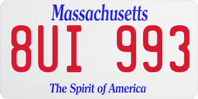 MA license plate 8UI993