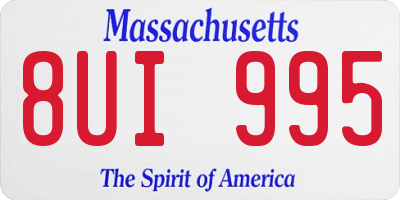 MA license plate 8UI995