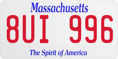 MA license plate 8UI996