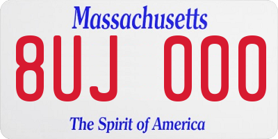 MA license plate 8UJ000