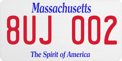 MA license plate 8UJ002