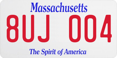 MA license plate 8UJ004