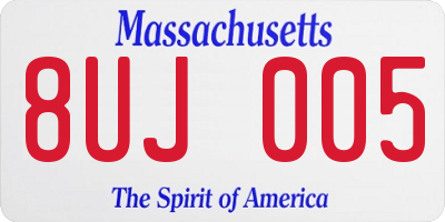 MA license plate 8UJ005